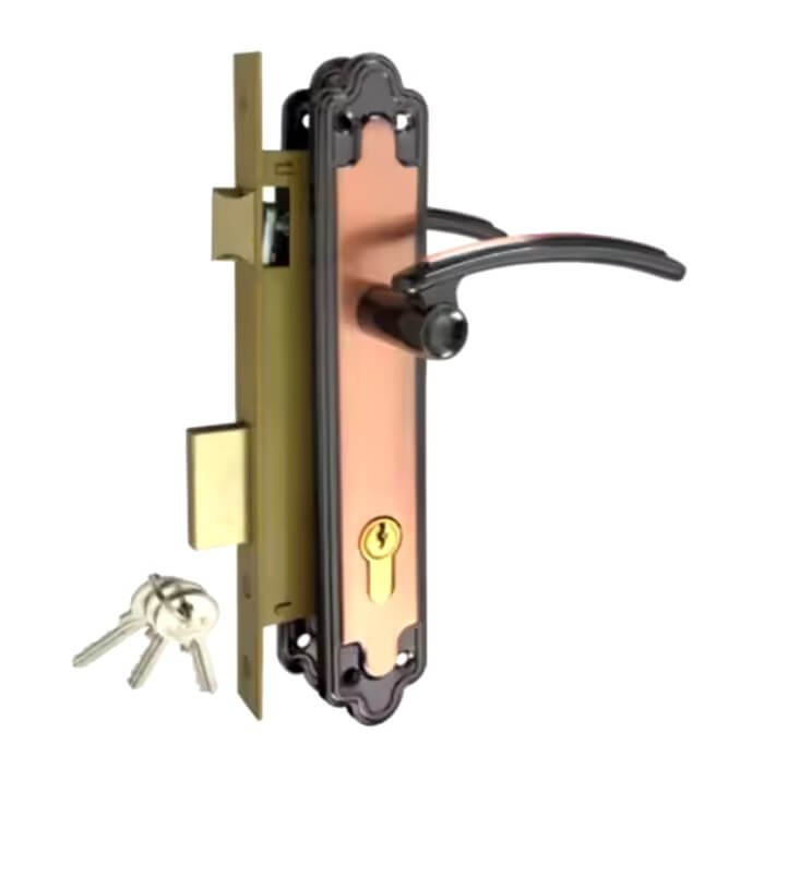 Steel door lock set