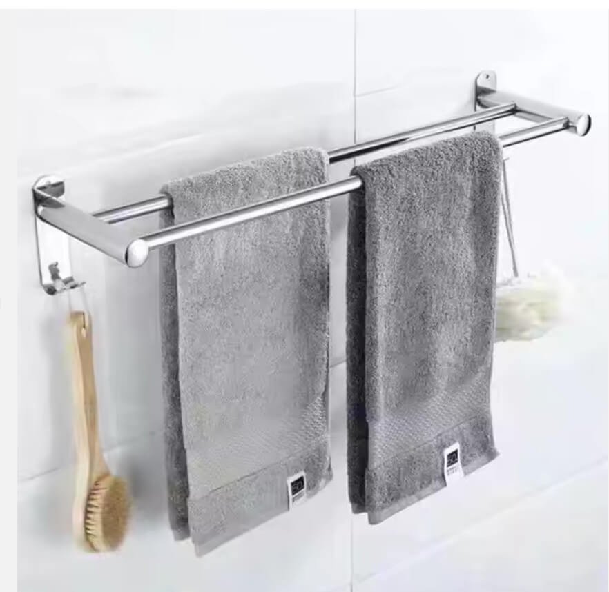 Steel multi-towel bathroom rack