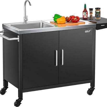 BBQ Grill Station with Sink