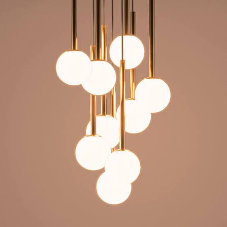 Brass Pendant Lamp Cluster