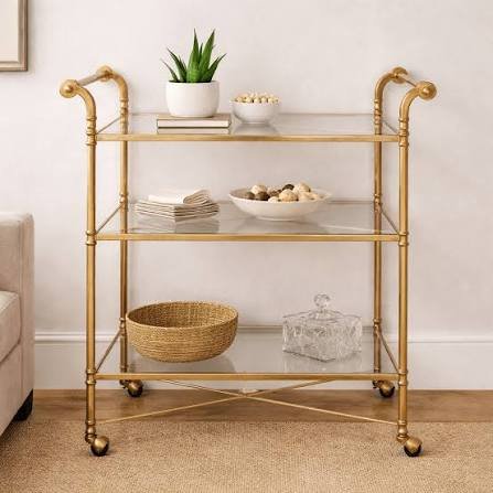 Gold-Finish Bar Cart