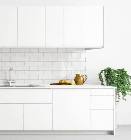 Matte White Slab Cabinet Doors