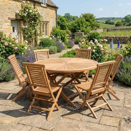 Teak 6-Seater Dining Set