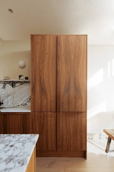 Walnut Veneer Tall Larder